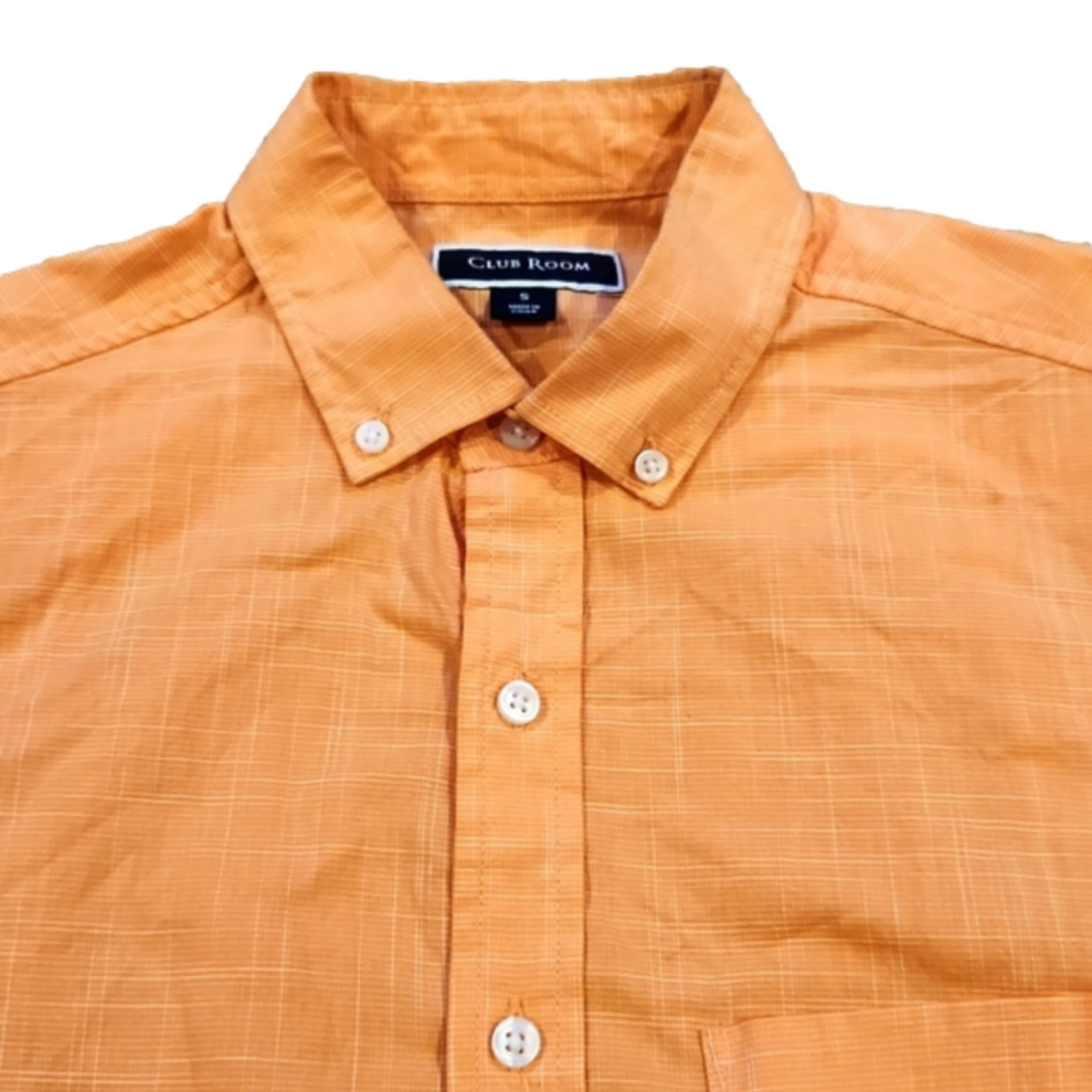 3/$20 Club Room Orange Square Print Button-Up Shirt - Picture 2 of 10